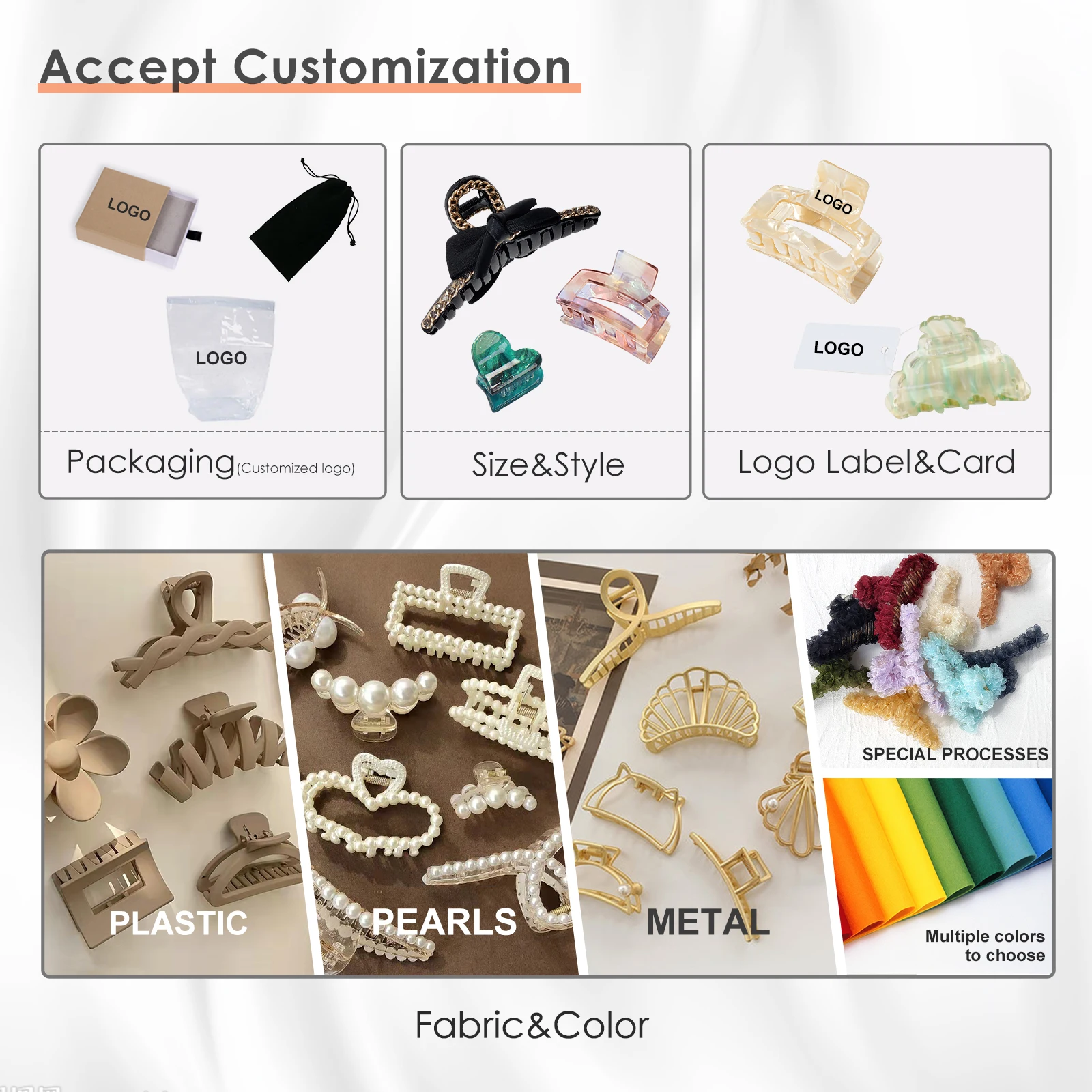 B.PHNE Custom Checked Designers Acrylic christmas decoration Acetate Hair Claw Clip Elegant Girls Woman Claw Hair Clips