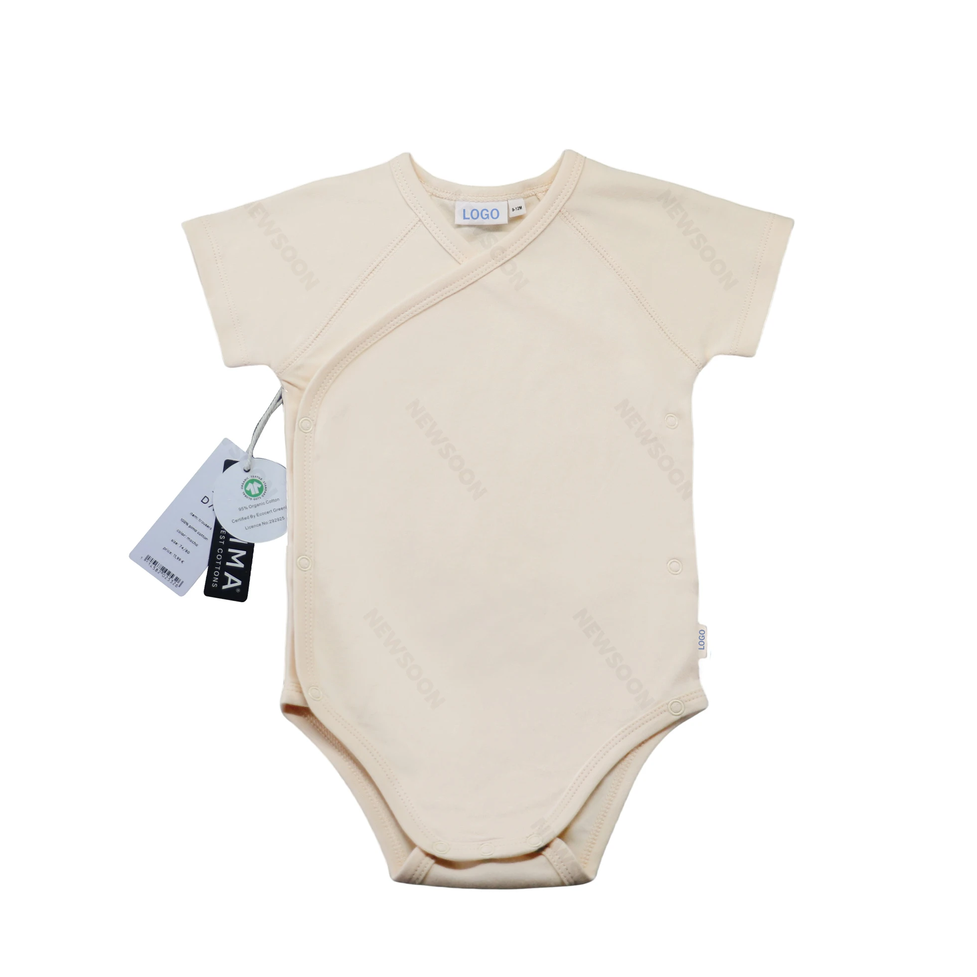 Unisex Infant One-Piece Organic Cotton Baby Romper Peru Pima Pajama Supima Cotton Cloth Summer Short Sleeve  Babies Clothes