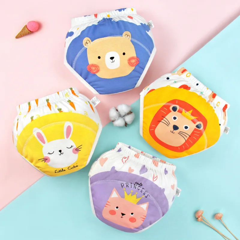 Babyshow RTS Toddler Potty Training Pants Waterproof Cotton 6 Layers Gauze Reusable Cotton Training Pants for Boy and Girl