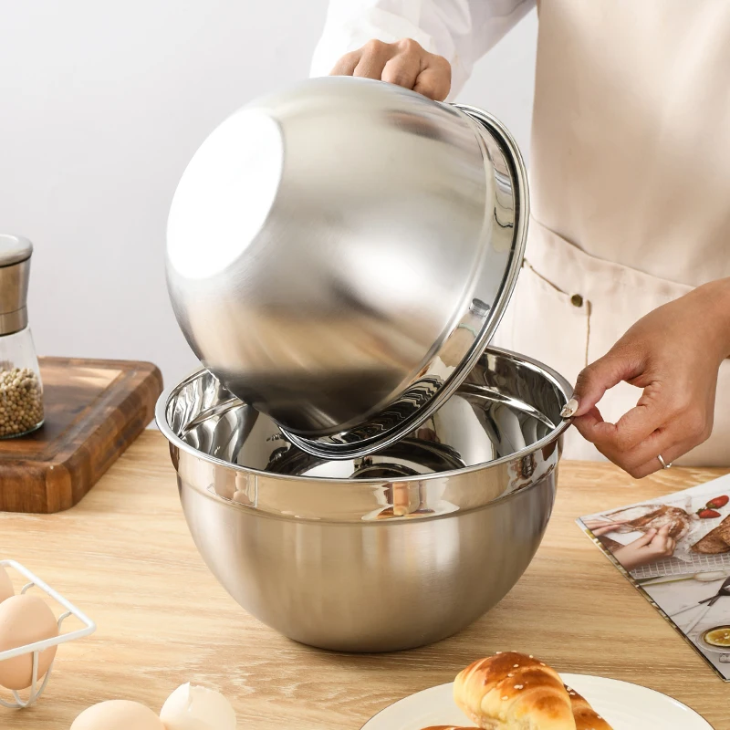 Stainless Steel Mixing Bowl Kitchen & Home Essential for Food Storage Serving, Salad, Food Prep, Baking, & Cooking Custom logo