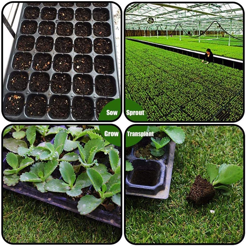 32 50 70 100 128 Holes Cell Starter Tray Mirogreen Farms Gardening Germination Seedling Trays With Drain Holes Reusable