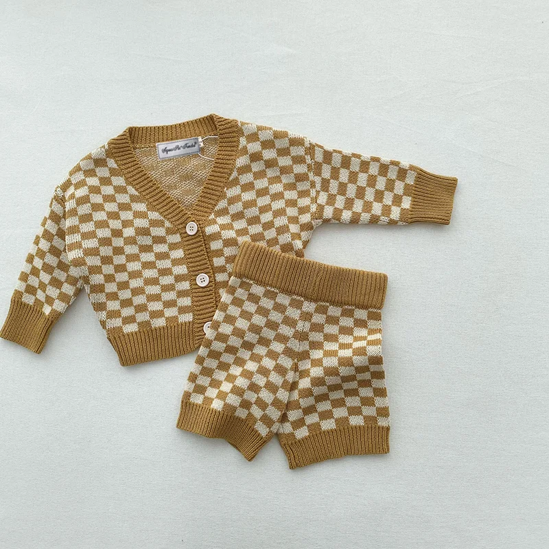 Custom Cotton Knitted Baby Cardigan Unisex New Born Sweater Coat Baby Girls Sweaters Set
