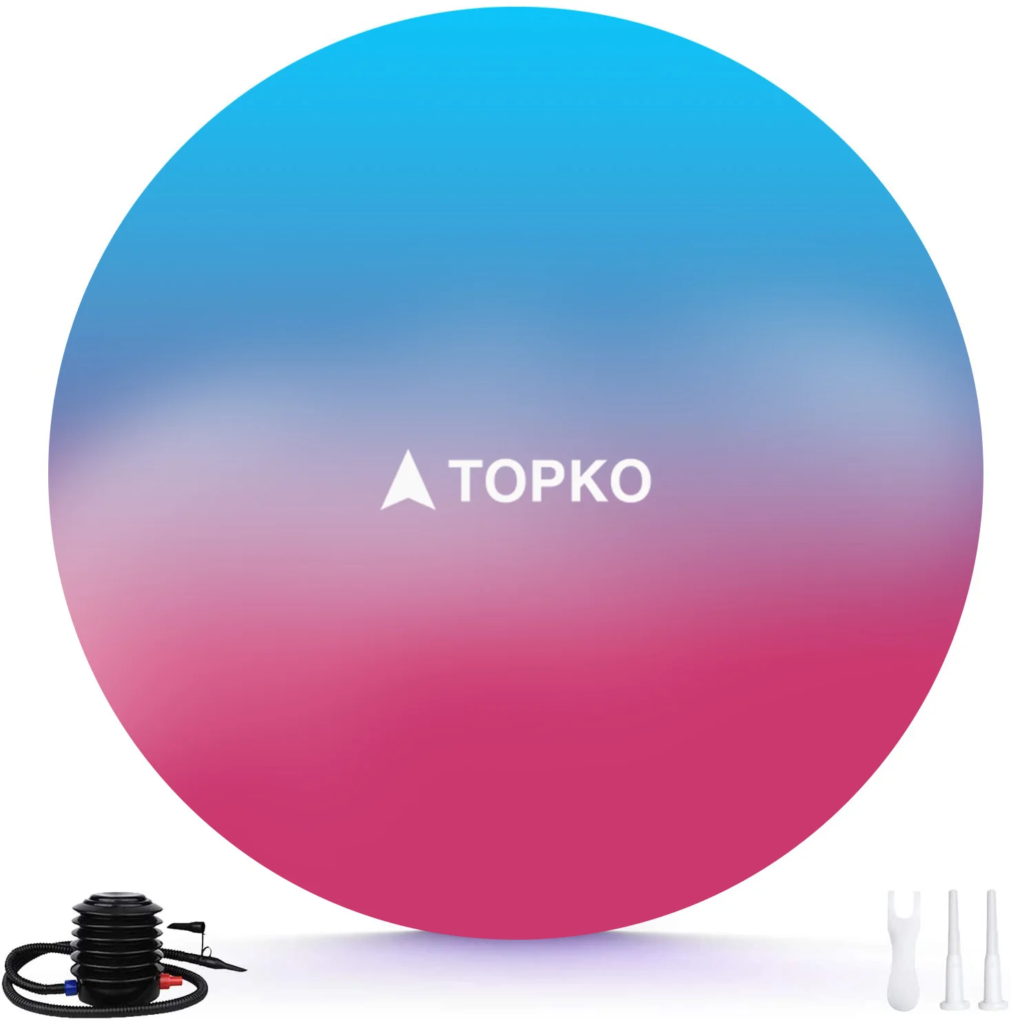 Мячи для упражнений TOPKO с радужным градиентом тренажерный зал надувные мячи йоги ручной насос фитнеса 65 см