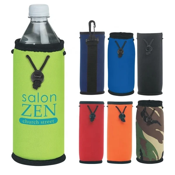 Bottle Bag Insulator Custom Logo Neoprene 20 OZ Bottle Bag Insulator with Drawstring Closure Bottle Cooler Holder