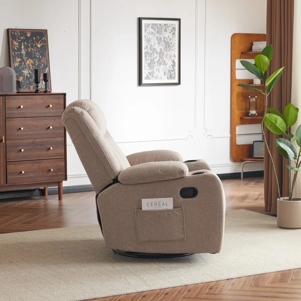 Sans Luxury Relax Fabric Manual One Seat Sofa Chair Glider Recliner Chair