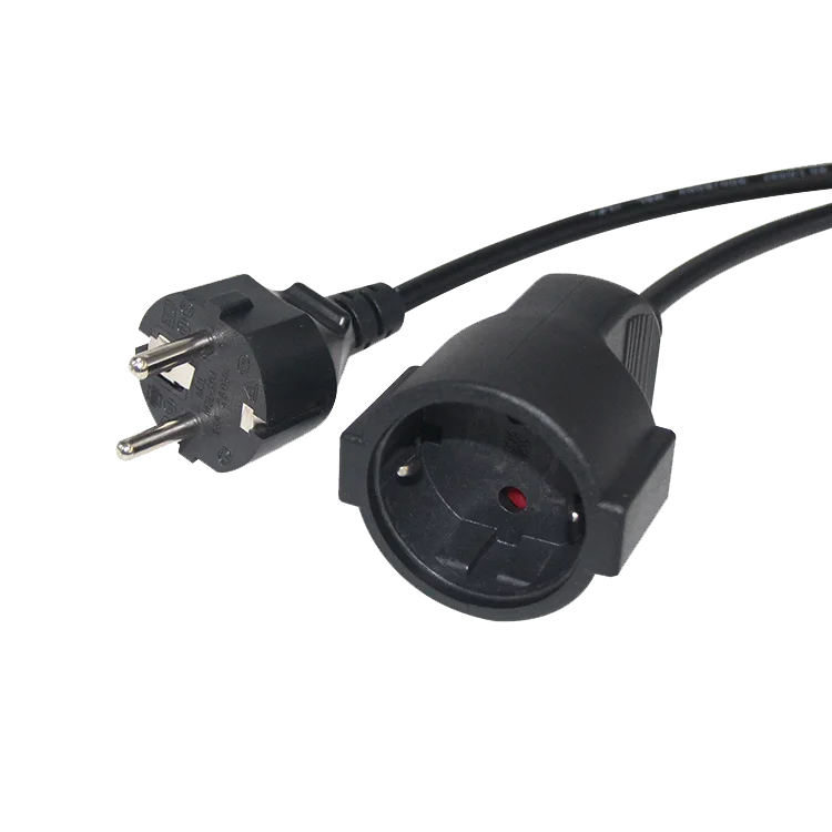 0.75mm Europe Schuko Male to Female Extension cords cable CEE 77 Eu Power Extension Cord