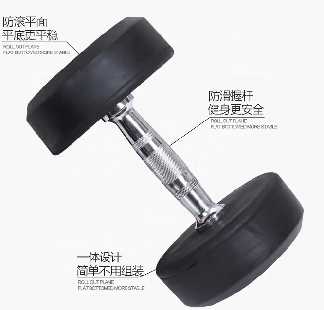 Free Weight Dumbbell Set,Black Fixed Rubber Dumbbell Set,Weight Lifting Adjustable Dumbbell