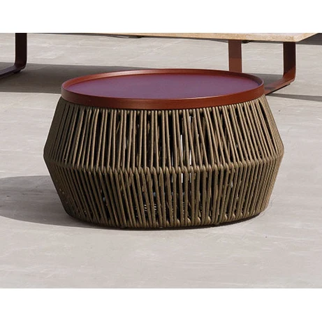 Wholesale patio wicker tea table coffee furniture garden  set  outdoor rattan side table