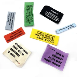 Custom T-shirt Handmade Clothing Label Brand Size Labels Main Garment Neck Woven Label For Clothing