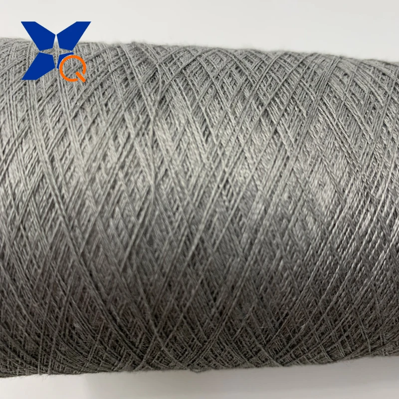 conductive  carbon fiber/nylon filaments 60D/9F covering Ne45 cotton spun yarn by S+Z electric static dissipative