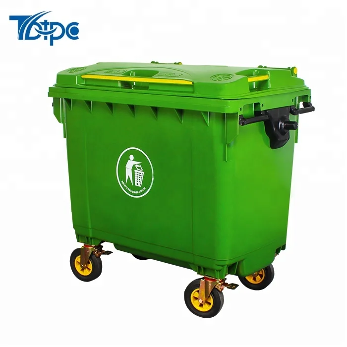 660 Liter Large Outdoor Mobile Trash Can Wheelie Waste Garbage Bin Plastic Dustbin