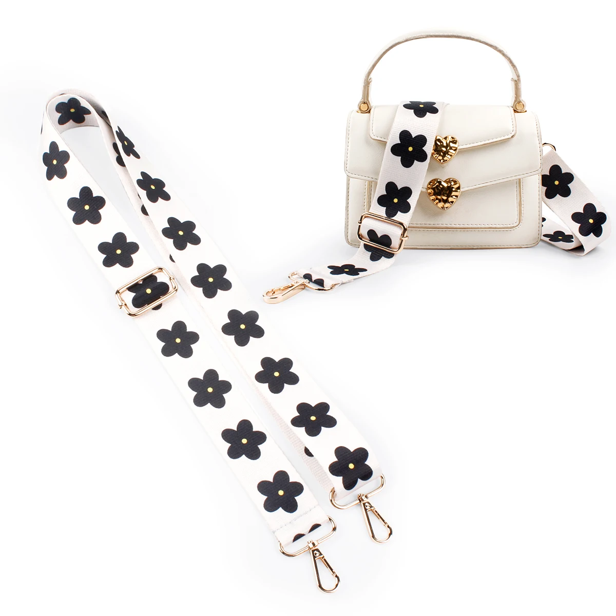 1 PC 3.8 cm High Quality Women Digital Printing  Bag Straps with Flowers Bag Shoulder Belts for Women Bag Accessories