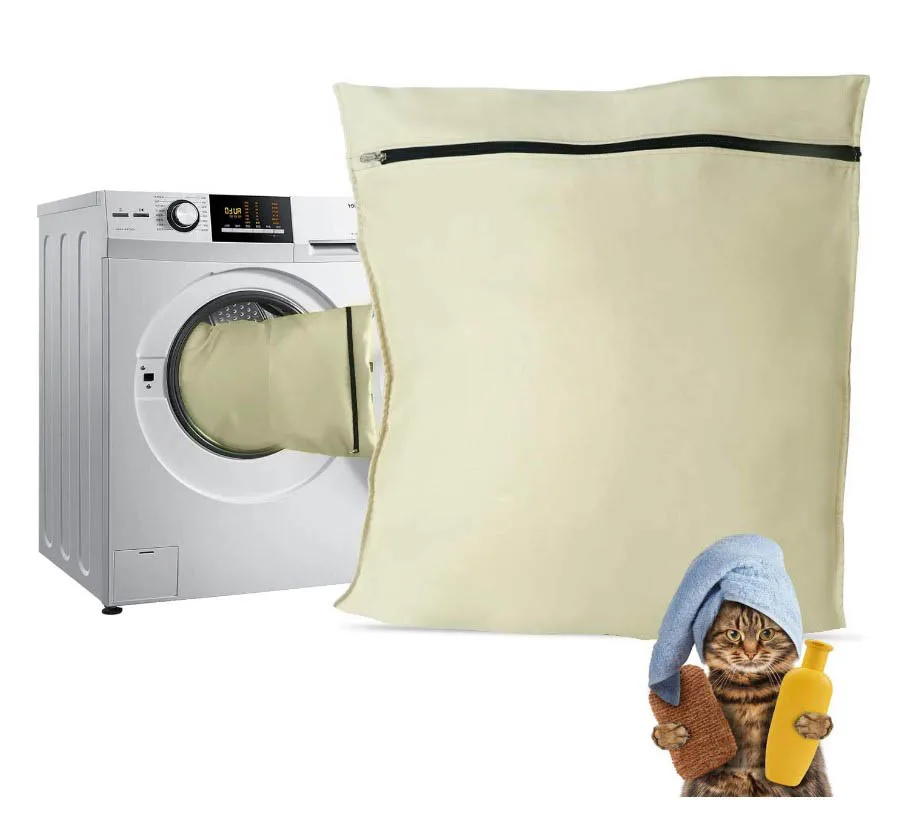 Pet Laundry Bag,Washing machine Bag, Dog Cat Wash Bag for Towels Blankets Toys, Beige