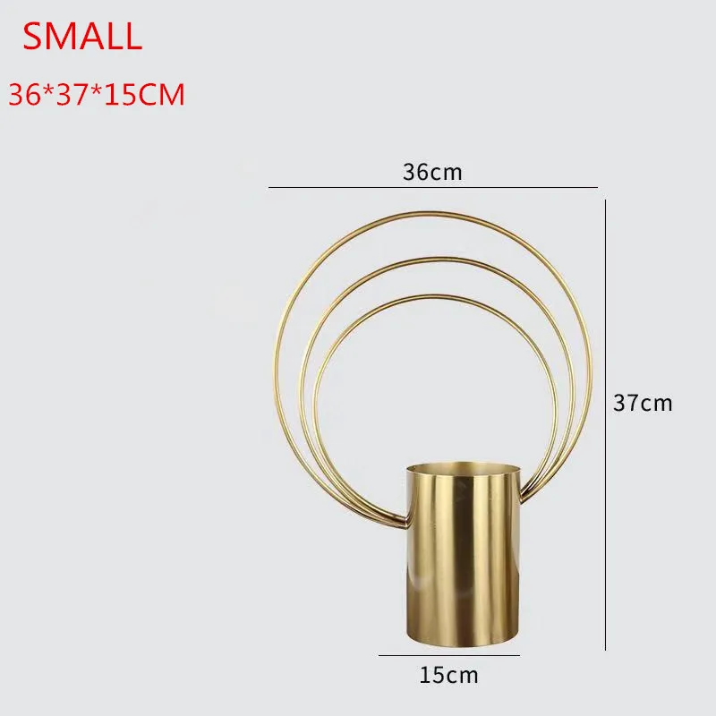 Copper decor wedding decor tabletop metal basket flower vase for  dinner party home decoration