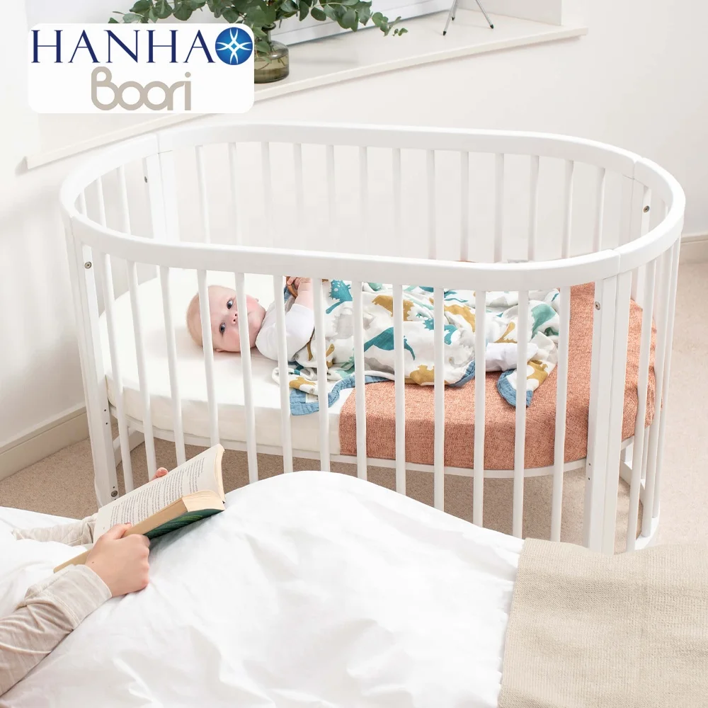 Только B2B Boori многофункциональная деревянная трансформируемая регулируемая высота детская кроватка овальная детская кроватка современная деревянная