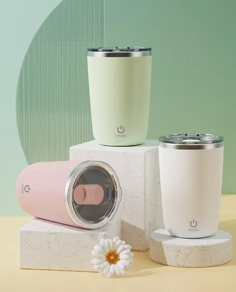 350ml Portable Stainless Steel Mug USB Rechargeable Auto Magnetic Self-Stirring Coffee and Beer Mug Wholesale