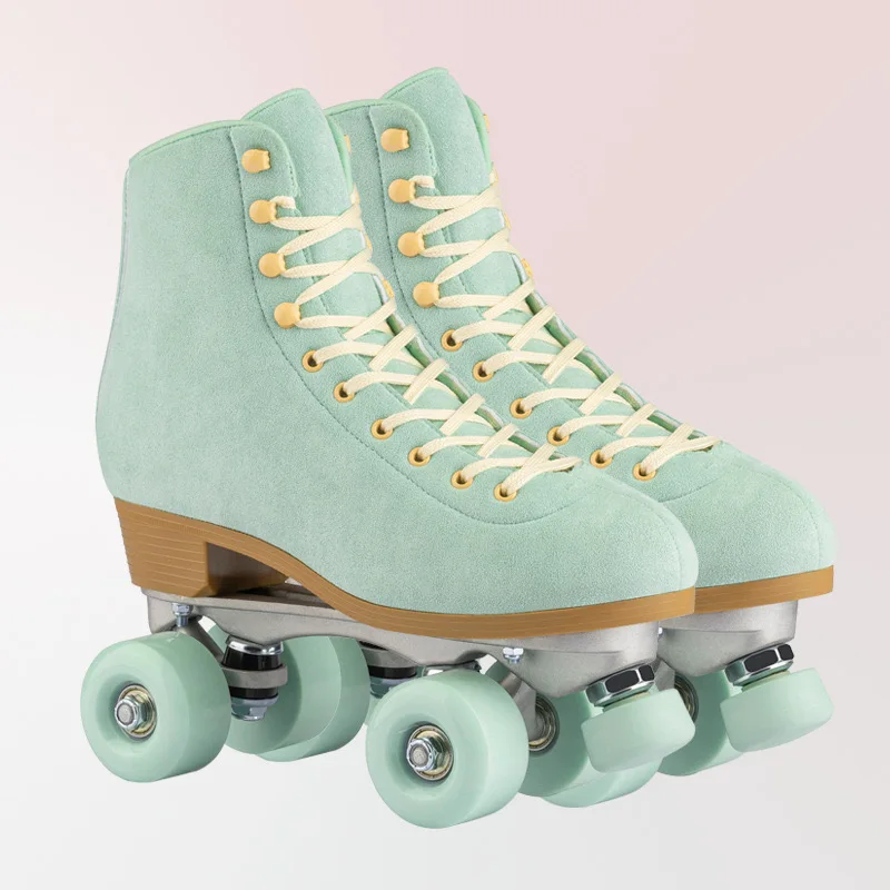 Rental Adult Breathable  PU Wheel Double Row Quad Roller Fashion Skates