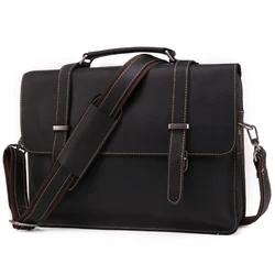 2021 High Quality Retro Men Tote Crazy Horse Leather Handbag Vintage Bags Packs Business And Purses Crossbody