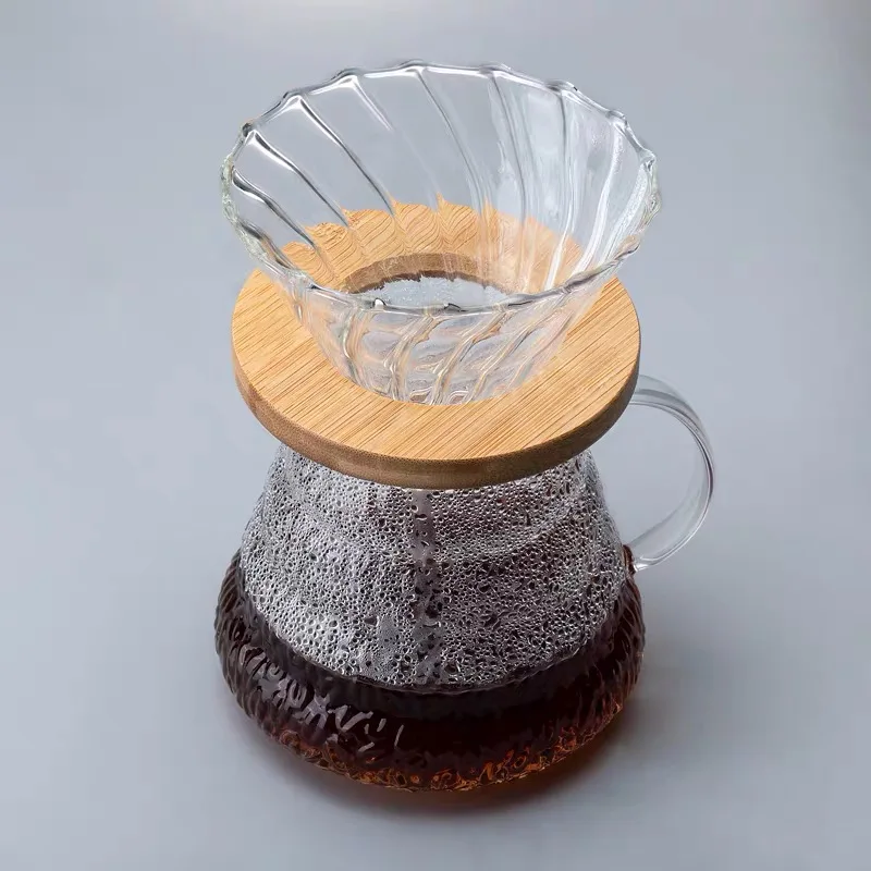Heat resistant borosilicate glass coffee pot pour over cold  brew coffee maker/dripper