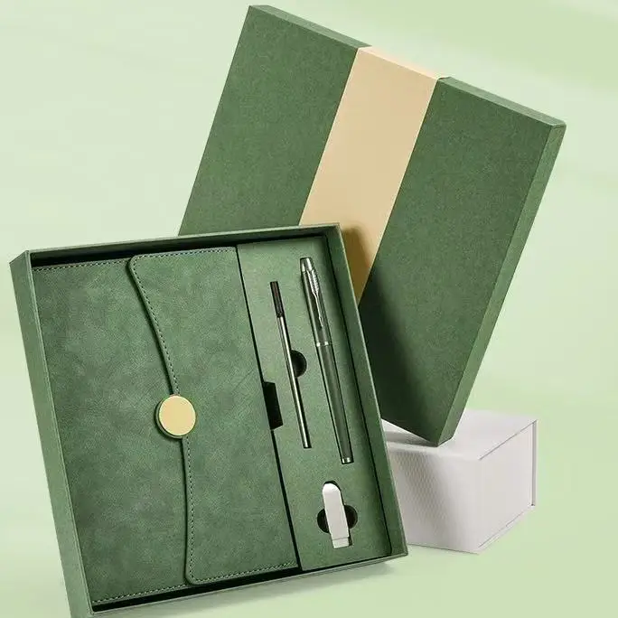 Customized A5 Notebook USB Drive Gift Set for Employees Office Pen Box Souvenir Corporate Promotions