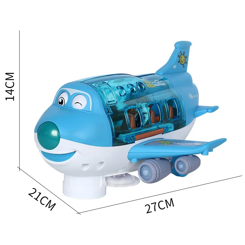 NK Toys New universal Q cute cartoon Airbus light music rotating aircraft indoors electric air plane model