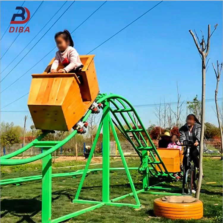 Hot Sale Mini Backyard Spinning Rollercoaster Human Pedal Powered Roller Coaster Amusement Park Rides For Kids