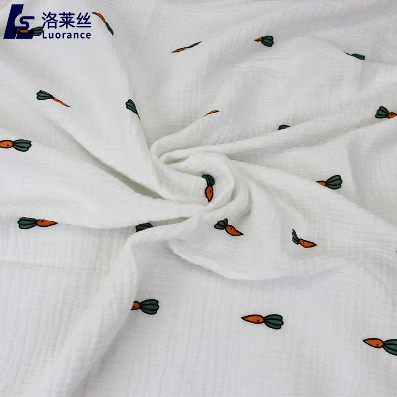 
good quality printed cotton double gauze muslin fabric for baby blanket 
