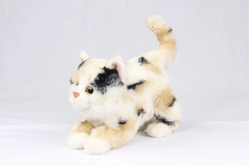 Stuffed Animals Handmade Realistic Black Cat Plush Companion Pet Gifts Organic Cotton Stuffed Toys For Baby