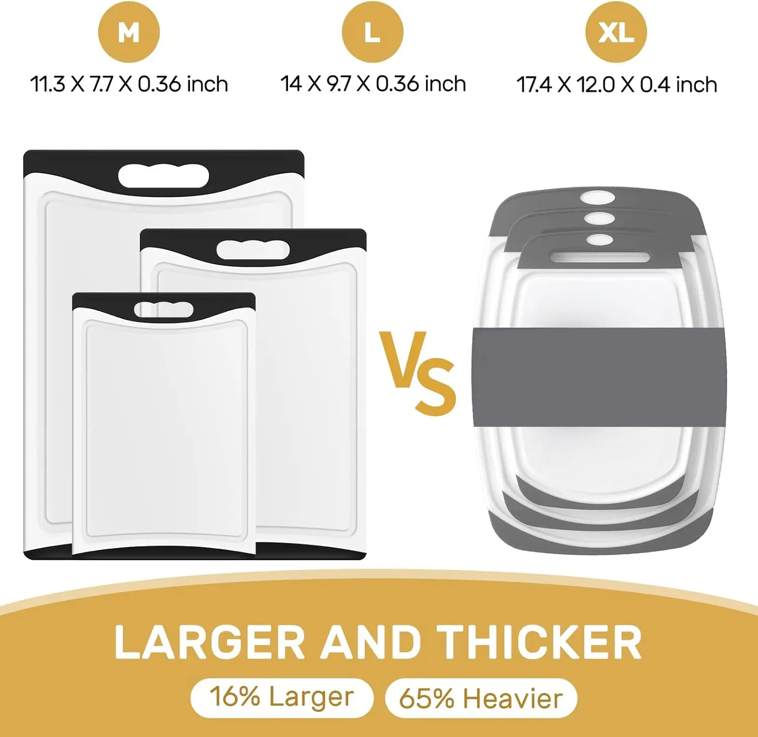 Extra Large Cutting Boards for Kitchen Set Of 4 Multi Functional Kitchen Plastic Non Slip Feet Cutting Blocks Cutting Chopping