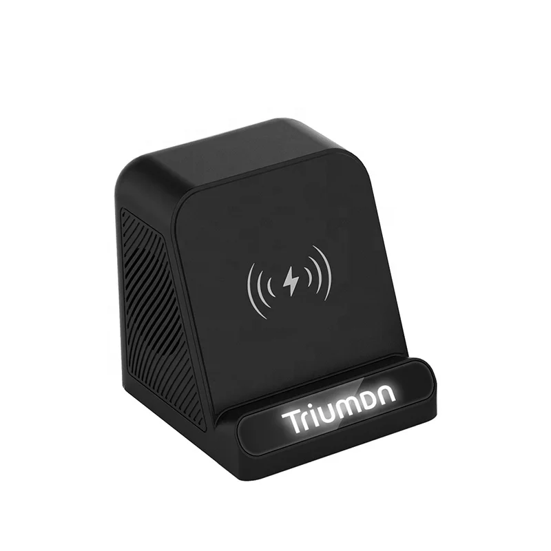 BT-128WL Портативный 15 Вт Беспроводное зарядное устройство для быстрой зарядки с динамиком по индивидуальному заказу со светодиодной подсветкой логотип для мобильного телефона