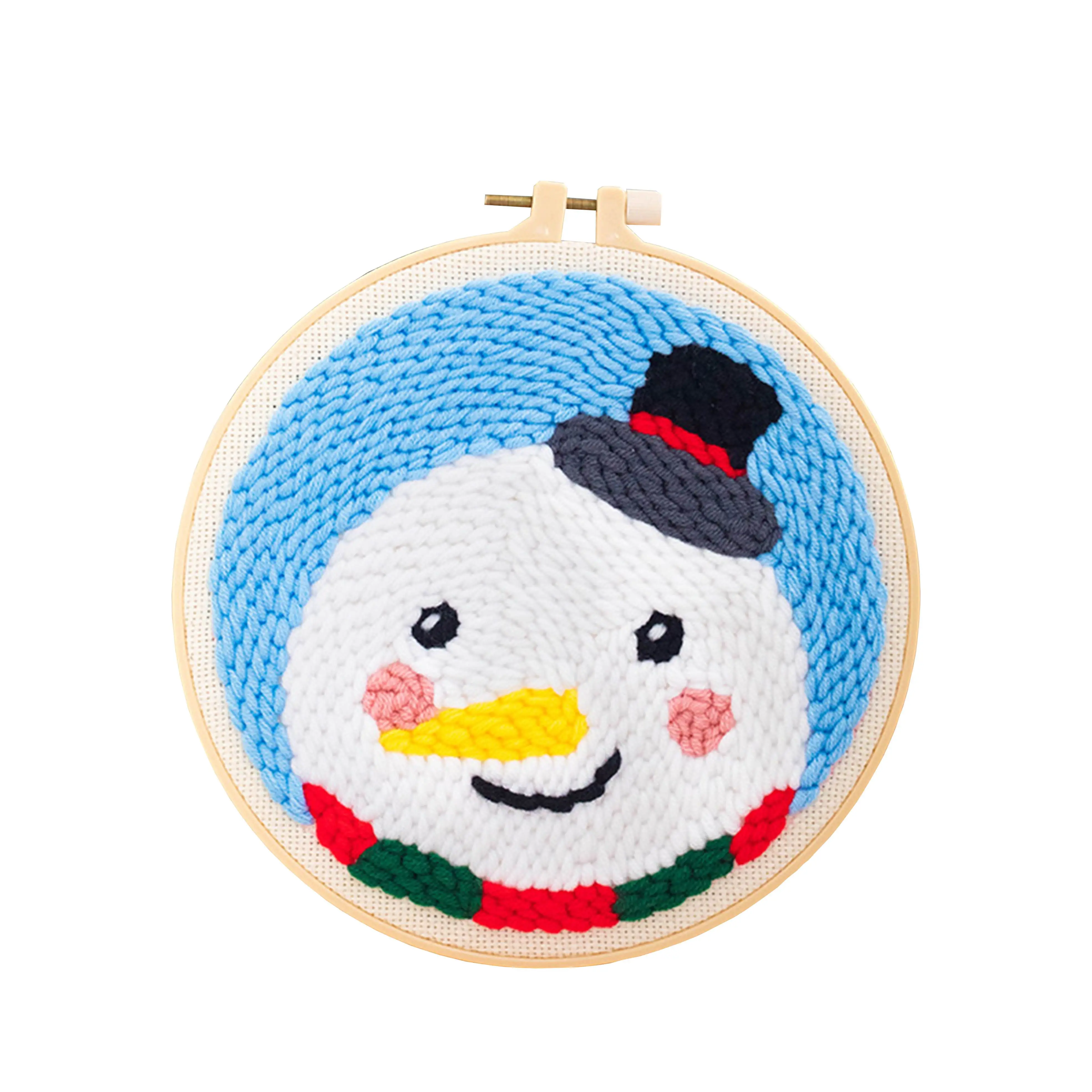 Punch Needle Embroidery Kit Punchneedle Cross Stitch Set for Beginner Handcrafted Christmas Decoration