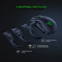 Razer Naga Pro NAGA 20000 dpi 2.4GHz wireless BT gaming mouse with replaceable side buttons