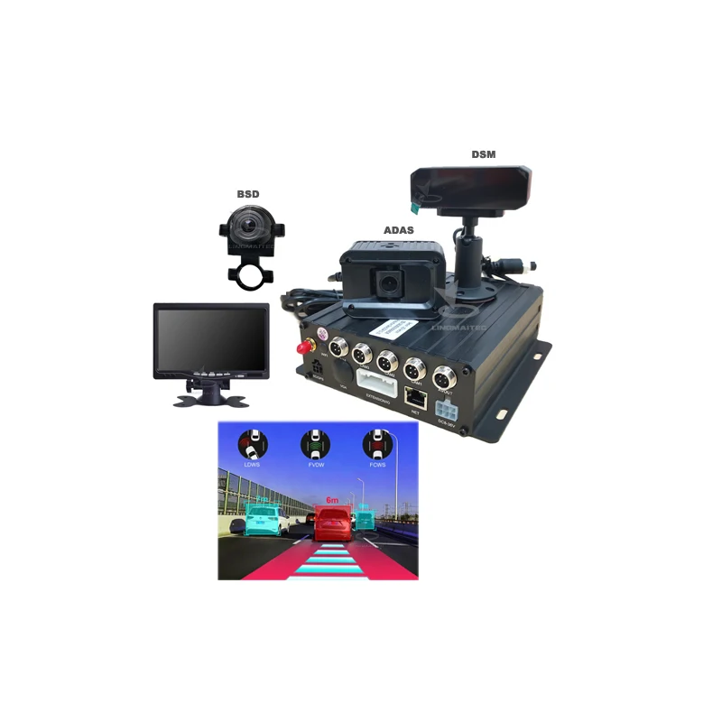 4 channels ADAS detecting collision avoidance system with 4G GPS DSM and BSD