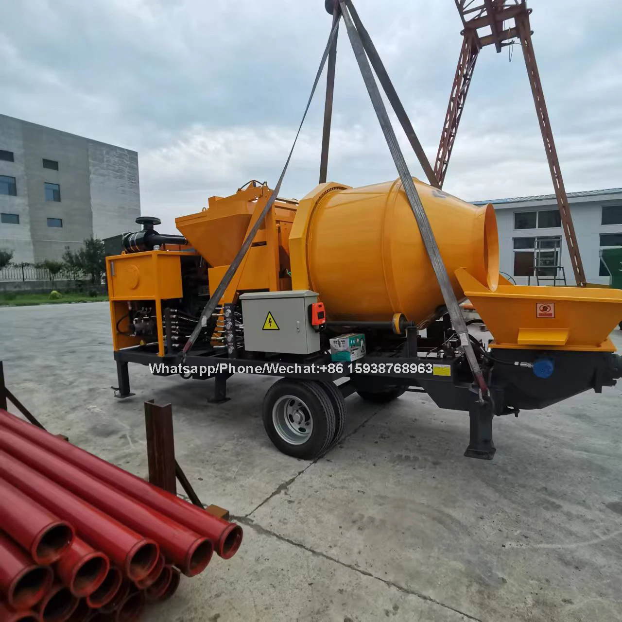 Diesel Concrete Mixer with Pump Machine Concrete Mixer Pump Trailer Concrete Pumps Machine