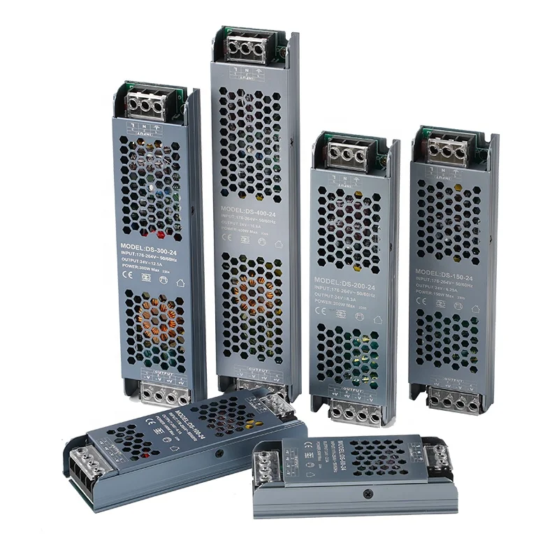 200w Power Supply Ultra-thin 12V/24V 2.5A - 25A 60w 100w 200w 300w 400w slim led switching waterproof power supply