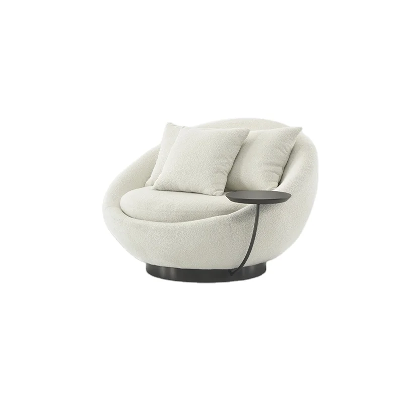 WBERT Designer Single Double Lazy Sofa Creative Arc Rotating with Light Luxury Small Family Living Room Dining Balcony Leisure