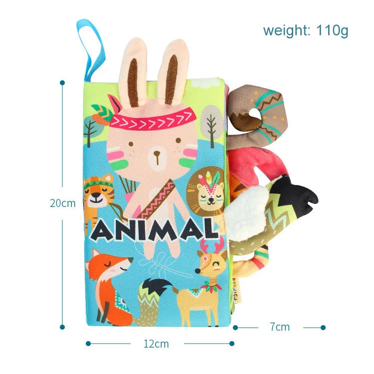 Baby early education toy aipinqi Soft Fabric animal tails cloth book