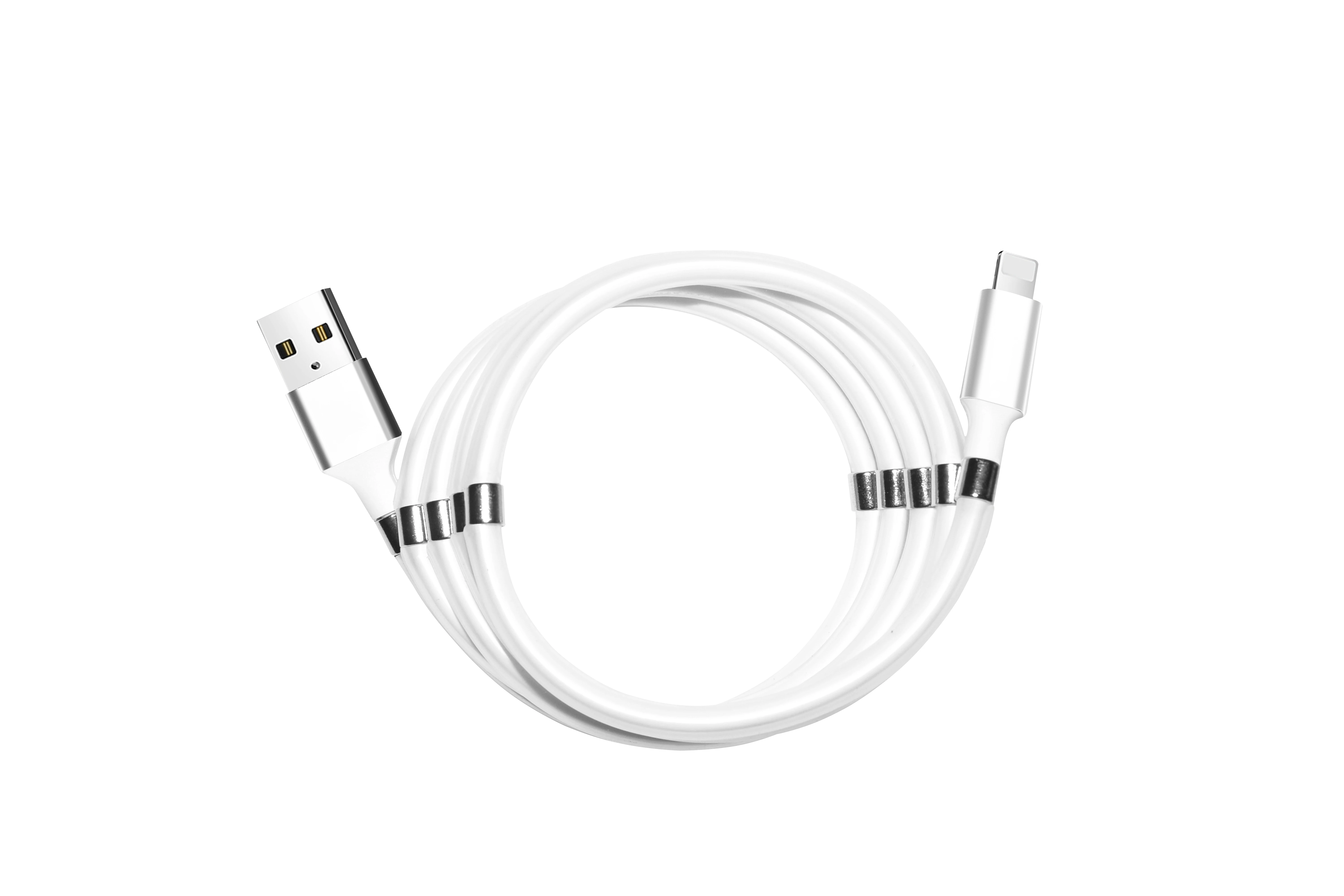 Self winding USB charging cable for iPhone type c micro Easy-coil redesigned super callable magnetic charging  data cable