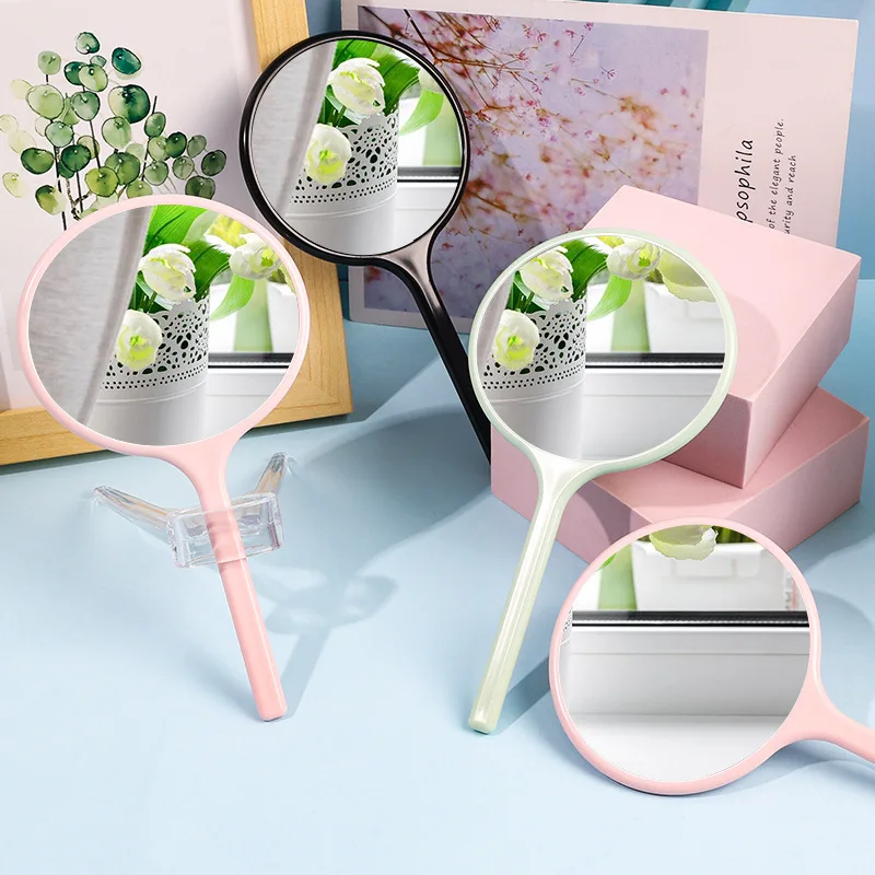 SAIYII New Promotion Ginkgo Leaf Shaped Plastic Handheld Mirror Small Vanity Round Compact Hand Mirror With Custom LOGO as Gifts
