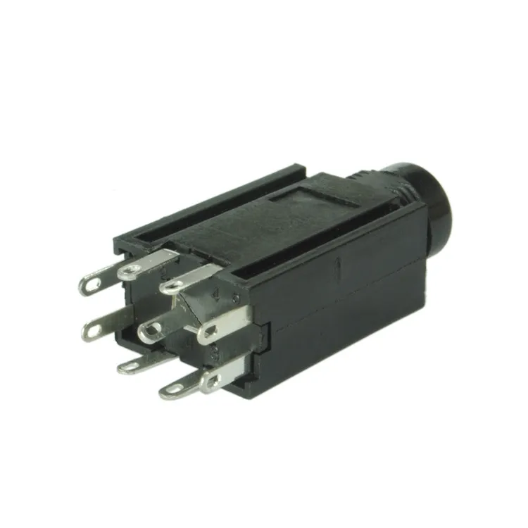 Audio stereo 9 PINS DC phone jack 1/4' jack with double switches//