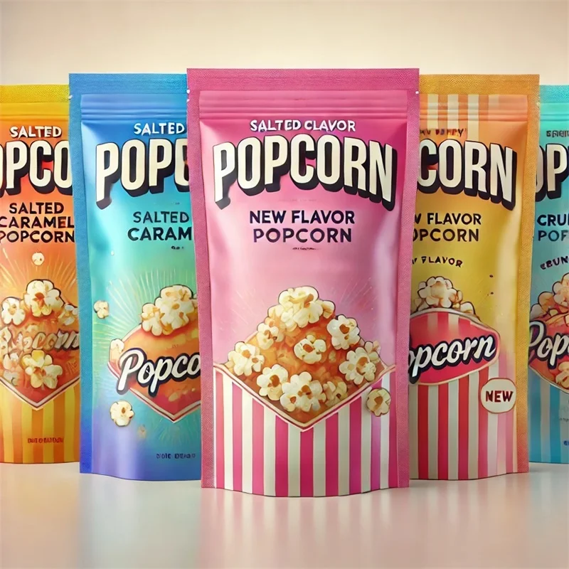 Custom Freeze Dried Snack Food Packaging Supplement Powder Popcorn Stand up Pouch Zipper Biodegradable Plastic Bag