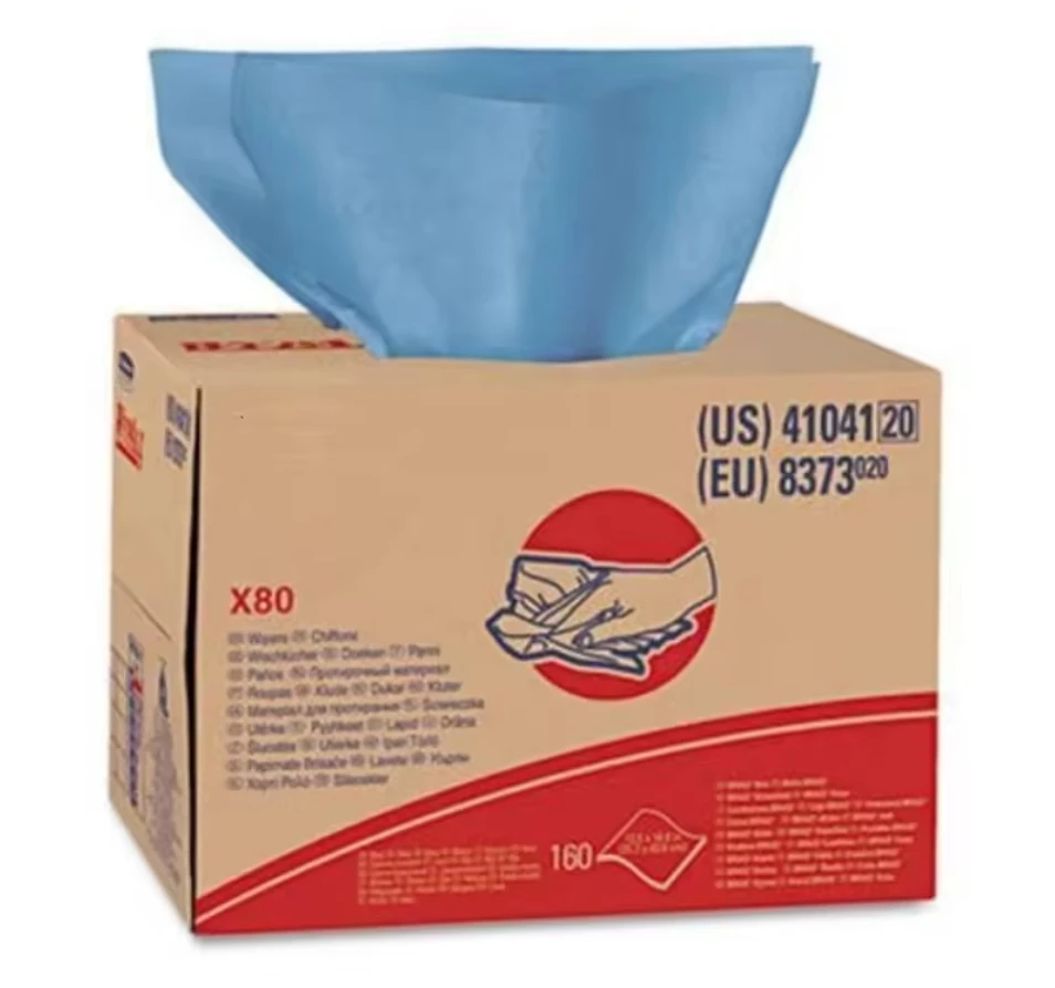 X60 X70 X80 multipurpose blue industrial cleaning nonwovens wipe roll non woven fabric heavy duty cloth