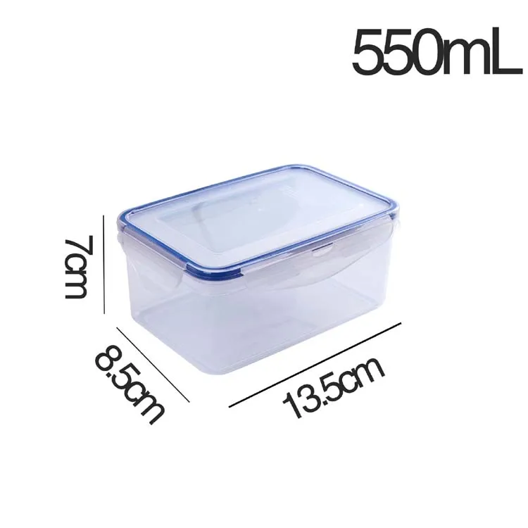 550ml 1000ml 1500ml Low Moq Custom Logo BPA free Rectangle Plastic Airtight Food Storage Box