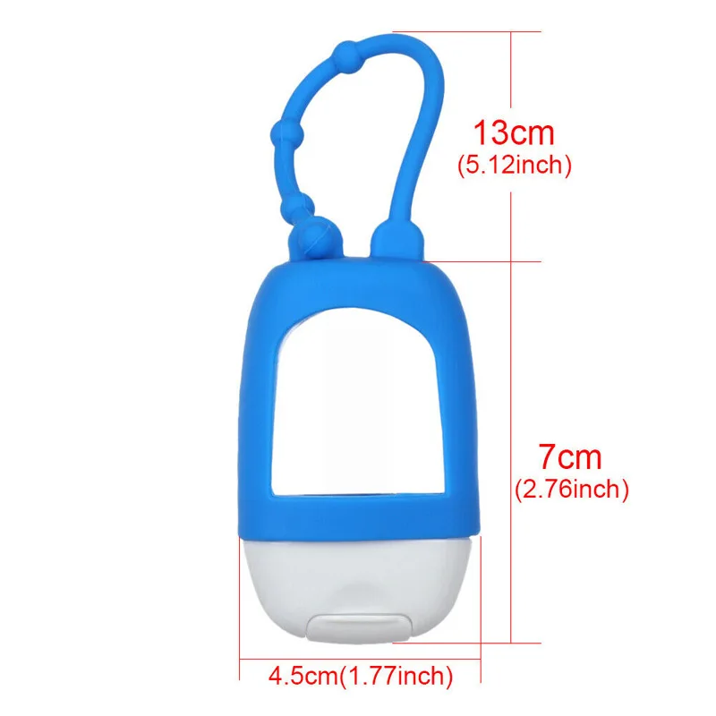 Promotion Portable Silicone 1oz Alcohol Gel Perfumer Bottle Cover Keychain Silicone 30ml Mini Pocket Hand Sanitizer Holder Case