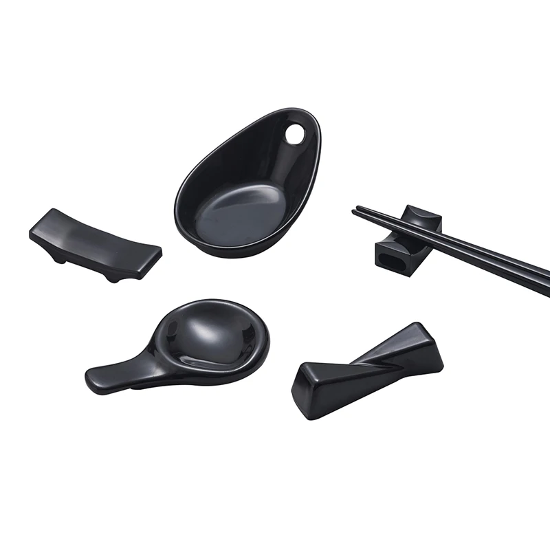 Sauce Dish With A Hole Melamine Material Plates  Melamine Chopsticks Serving White Plate