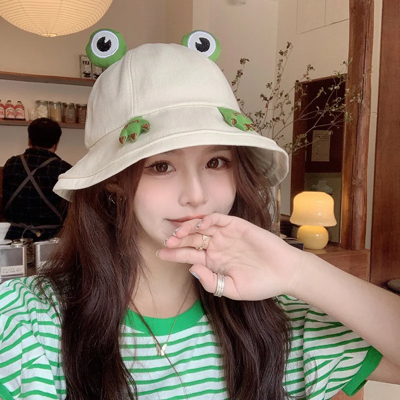 New Arrival Fashion Cute Frog Ear Hat Fisherman Hat Cartoon Bucket Cap Hat