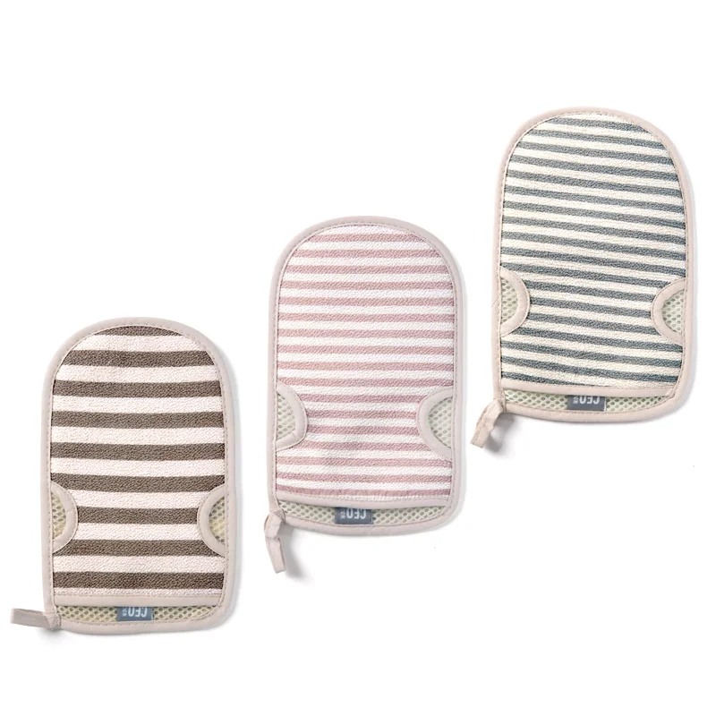 Body massage bath shower stripe exfoliating bath scrubber glove