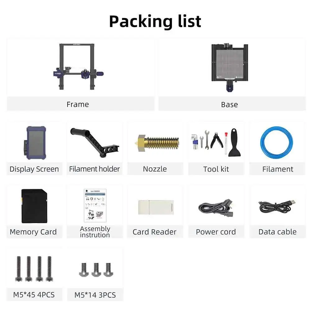 Anycubic Vyper Professional Pellet Carbon Fiber Ender Cement Fdm 3d Printer Regards Slope 3d Dental Printer