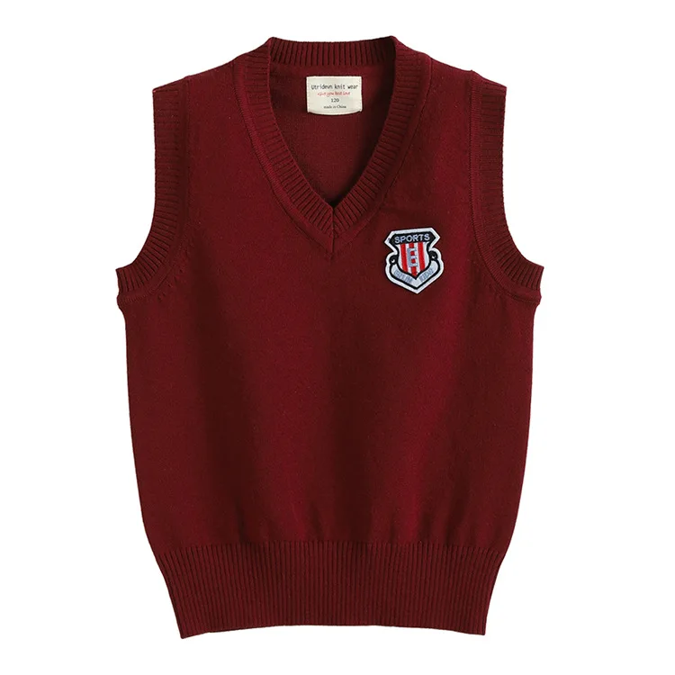 2022 Hot sale custom kindergarten school uniform philippines v-neck sweater american style school uniforms for kids