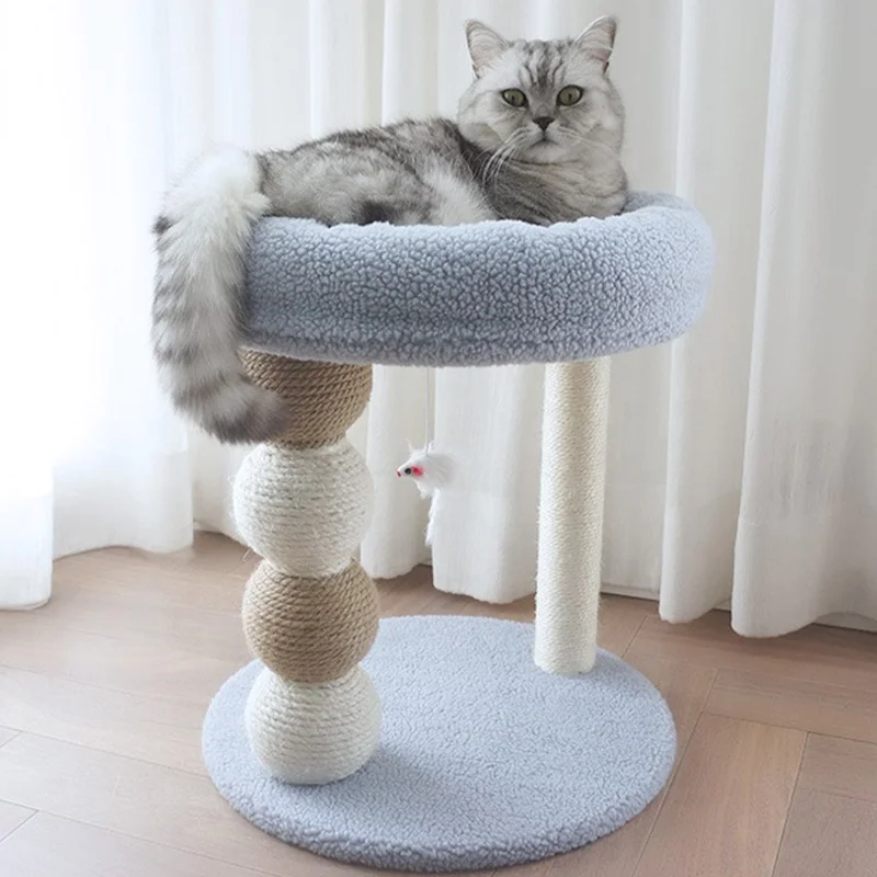 New Small Pet Nest Cat Tree house Cat Climbing Frame Scratching Post Cotton Hemp Sisal Cat Sisal Tree Bed Pet Bed Toys